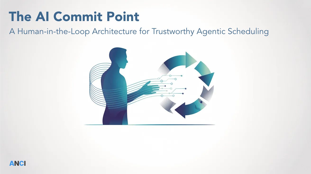 image of The AI Commit Point: A Human-in-the-Loop Architecture for Trustworthy Agentic Scheduling